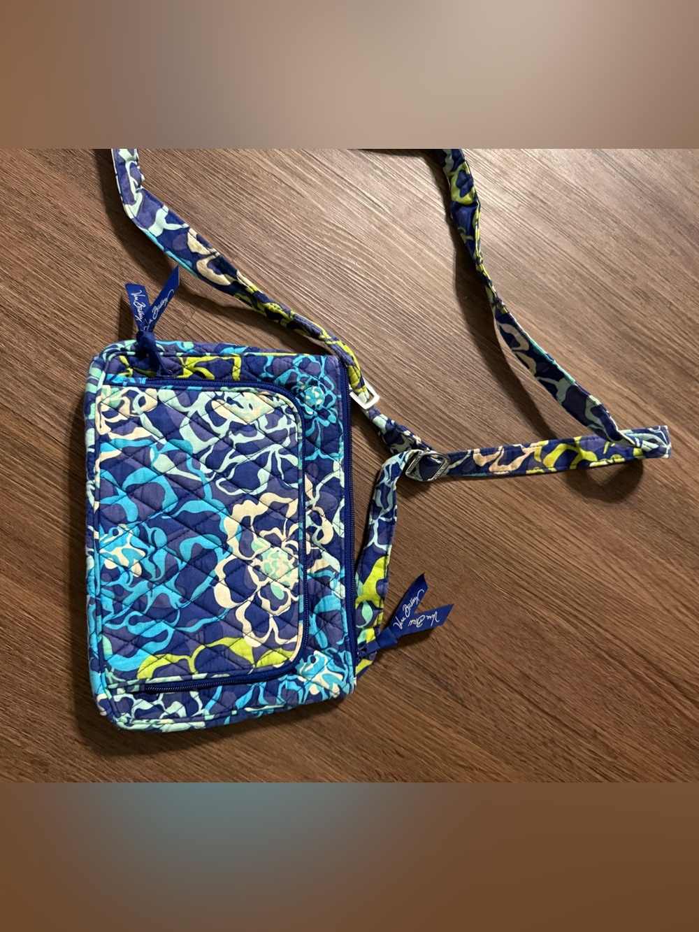 Vera Bradley Navy & Aqua Floral Quilted Crossbody Bag